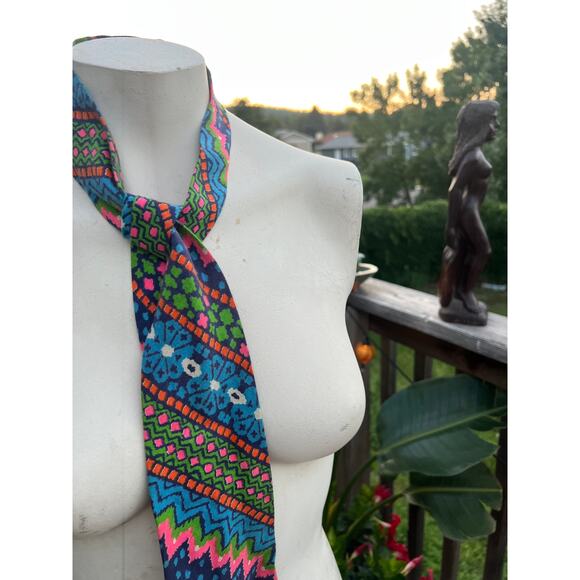 vintage Tie, Psychedelic Print 70s 70s - Picture 2 of 3